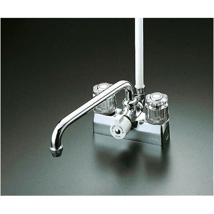 デッキ形一時止水付2ハンドルシャワー(取付ピッチ100mm) KF205 1