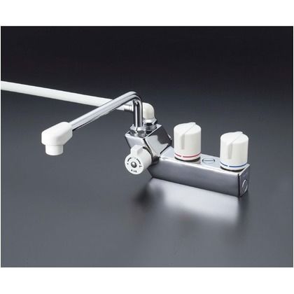 デッキ形一時止水付2ハンドルシャワー300mmパイプ付(左側シャワー）（寒冷地用） KF207ZR3 1