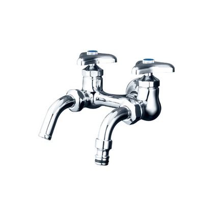 屋外ホース接続ノズル付二口水栓 K112SPJ 1