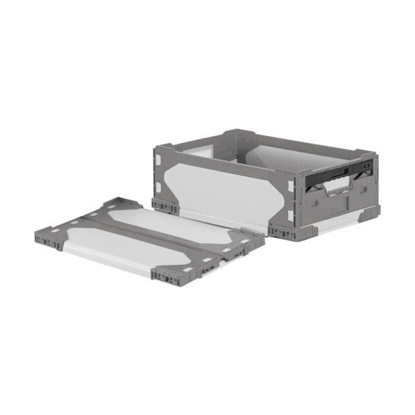 リットハイブリッド折りたたみコンテナ 611587 LT-RS-SS26グレー/グレー525×350×181 LTRSSS26GYGY525X350X181 1点