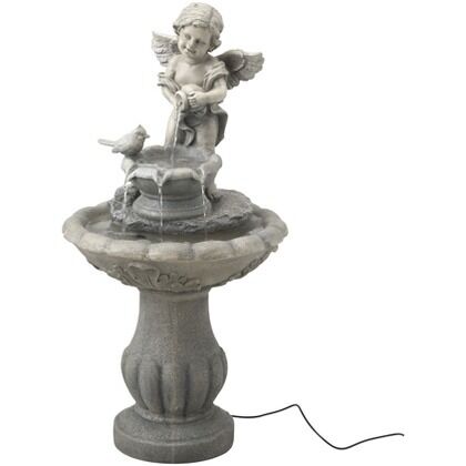 ソーラーファウンテン 天使と小鳥