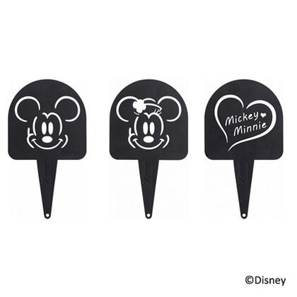 ガーデンミニフェンス 3枚セット ミッキーマウス&ミニー 黒 約幅13cm×奥行2cm×高さ23cm TD-FE04S3 1