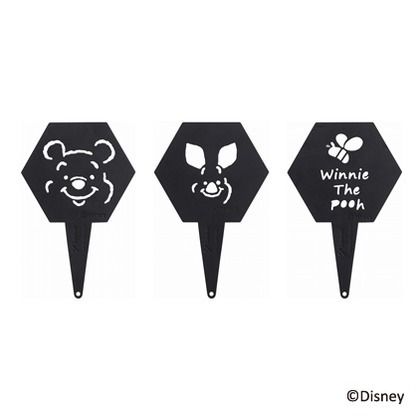 ガーデンミニフェンス 3枚セット プーさん&ピグレット 黒 約幅15cm×奥行2cm×高さ23cm TD-FE05S3 1