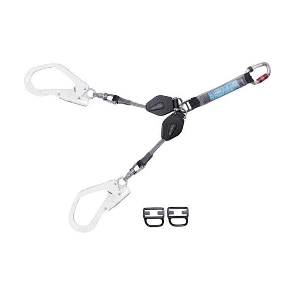 ツヨロン フルハーネス用ランヤード ダブルコルトリトラ THL-2-CR93SV-21KS-BK-2R23-BP 1点...
