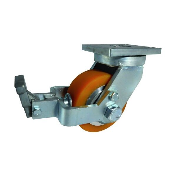 超重量用低床キャスターウレタン車付自在車ストッパー付 3.2kg GDUJ100ST