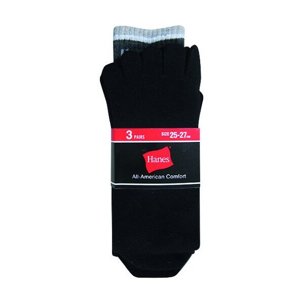 HMSCL007靴下5本指フルレングス3P BK 165252 3足
