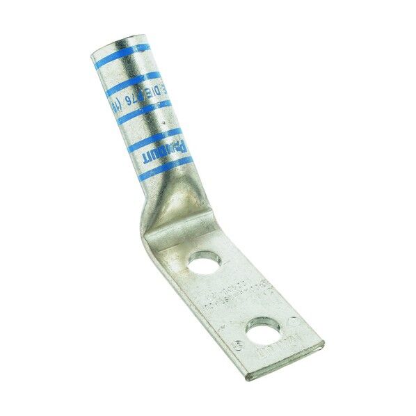 銅製圧縮端子 2穴 電線サイズ AWG6 取付穴サイズ 69mm (1つは細長い取付穴) バレル角度 45度 LCC6-14JAWH-L 50個