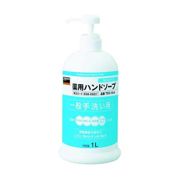 薬用ハンドソープ 石けんタイプ ポンプボトル 1.0L 103 x 103 x 225 mm TSS-10-A 12点
