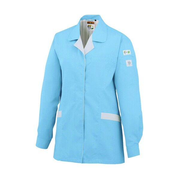 長袖スモックA-826 7 サックス EL A-826-7-EL 1点