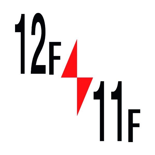 ロフト階数表示板600角 12F/11F 6300000501 1点