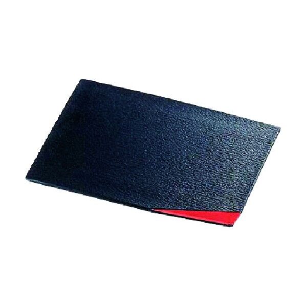 ABS 隅折銘々皿 黒渕朱 51076980 RFI0701 1個