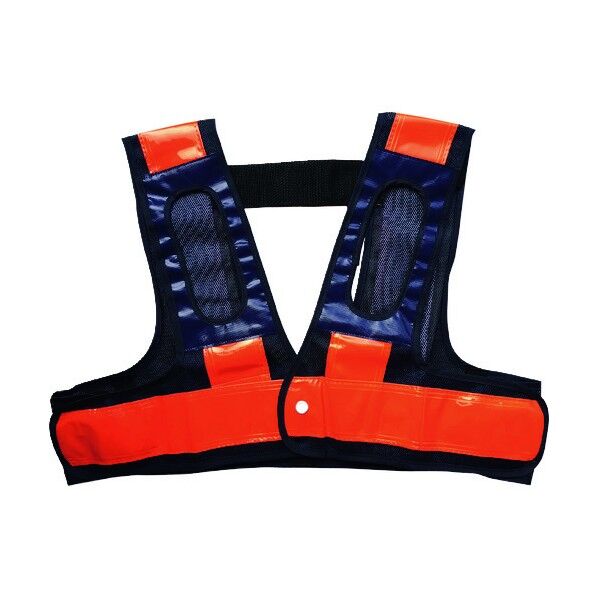 フルハーネス用安全ベスト「装着できるんです」(紺/橙) 5941106 1点