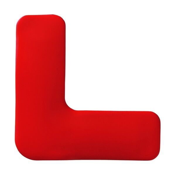 緑十字 路面表示ステッカー L型/赤 150×150mm 10枚組 高耐久タイプ 403053 10枚