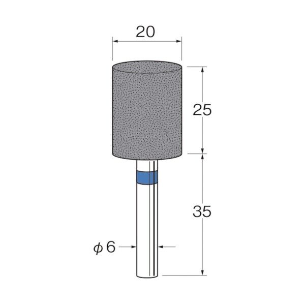 軸付セラミックゴム砥石(金属研削用)外径(mm):20粒度(#):120 R2372 5本
