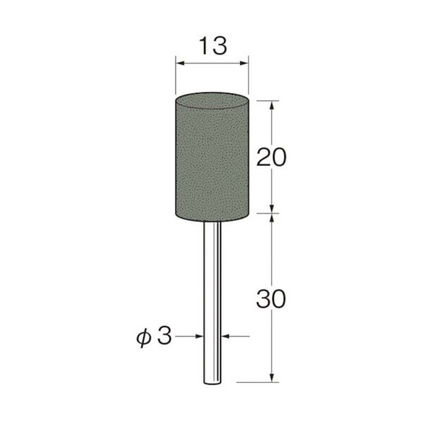 軸付セラミックゴム砥石(非金属研磨用)外径(mm):13粒度(#):220 R2254 10本