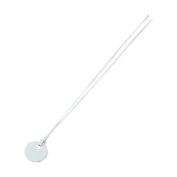 ファイバー製丸札(無地札)ファイバー丸札‐15 ヒモ付 白 15mmΦ 200301 100枚