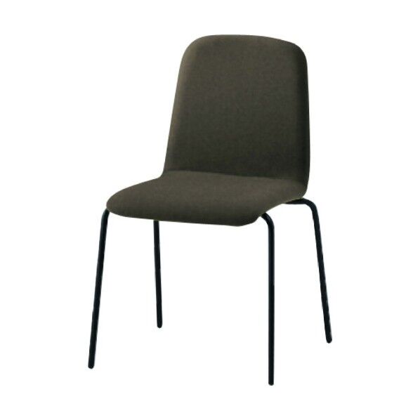 ノットワーク背座一体チェア張りぐるみ 脚サテンブラック・布地カシューブラウン KLL-130C1-T1H4 1点