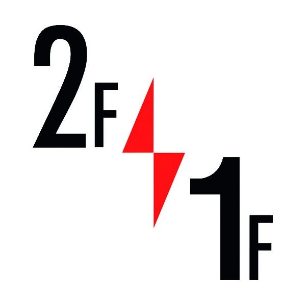 ロフト階数表示板450角 2F/1F 6300000473 1点