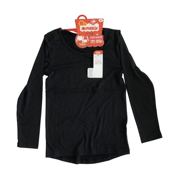 ホカロン肌着 婦人 クルーネック長袖T 薄手 ベア天竺 遠赤外線放射機能 蓄熱 HKCLD89TPL19 1点