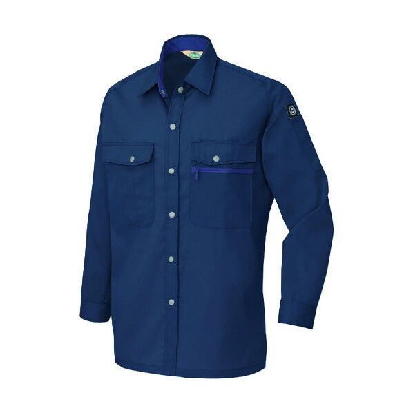 長袖シャツ（男女兼用）（薄地） 108ネイビー 3L 5375 1