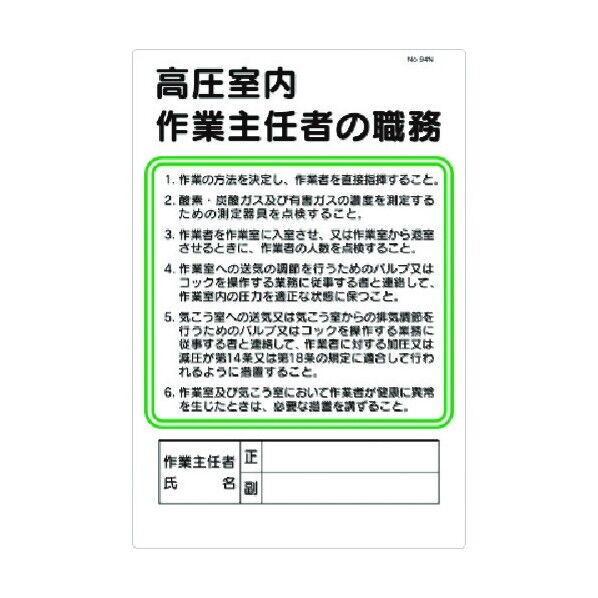 職務標識 採石のための掘削作業主任者の職務 94-J 1点