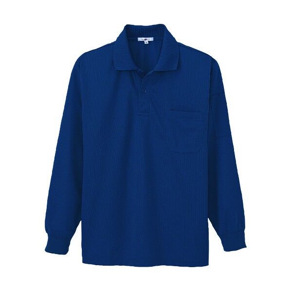吸汗速乾（クールコンフォート）ペン差し付長袖ポロシャツ（男女兼用） 008ネイビー 6L 10600 1