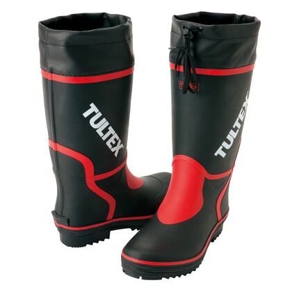 カラー長靴 010ブラック×レッド 24.5 4701 1