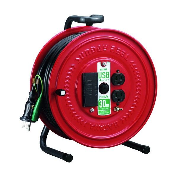 USBポート付コードリール