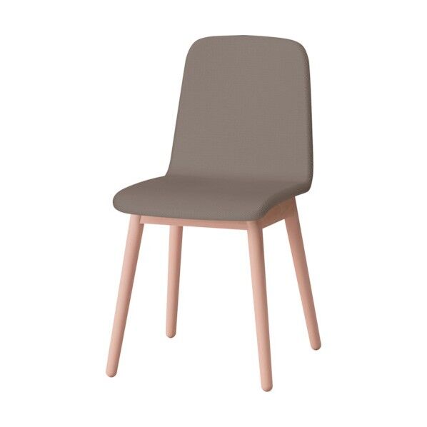 ノットワーク背座一体木脚チェア張りぐるみ 木脚ラスティックビーチL・布地アンバー KLL-134C1-LK2 1点