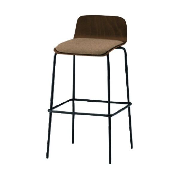 ノットワークハイチェア座パッド付 背座ラスティックビーチD・脚サテンブラック・布地サンドイエロー KLL-123C-TNY3 1点