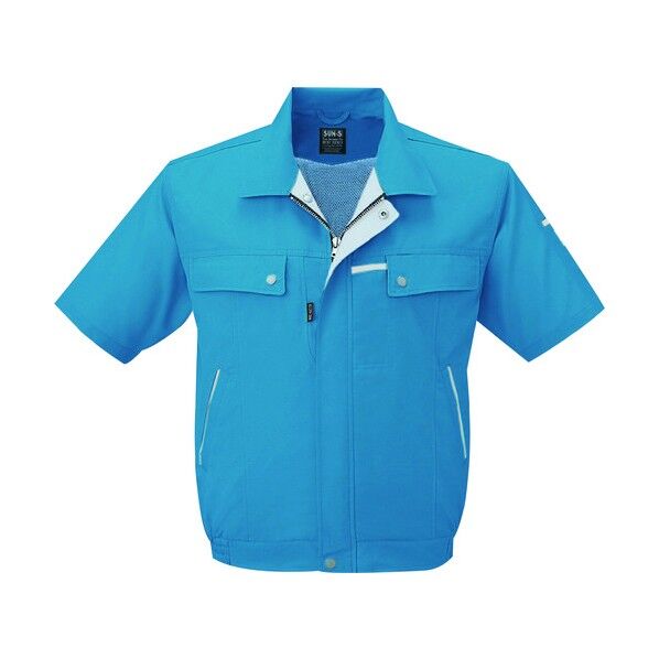 夏 半袖ブルゾン ターコイズブルー色 Sサイズ WA10450-37-S 1点