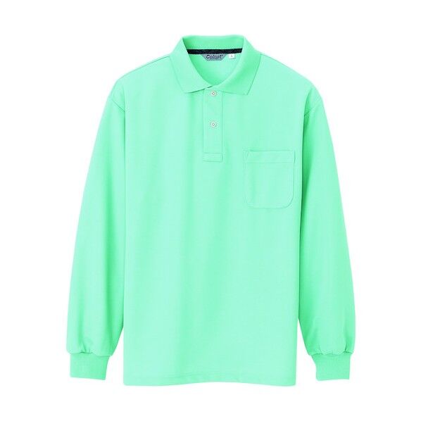 メンズ長袖ポロシャツ 004ミントグリーン LL CL1001 1