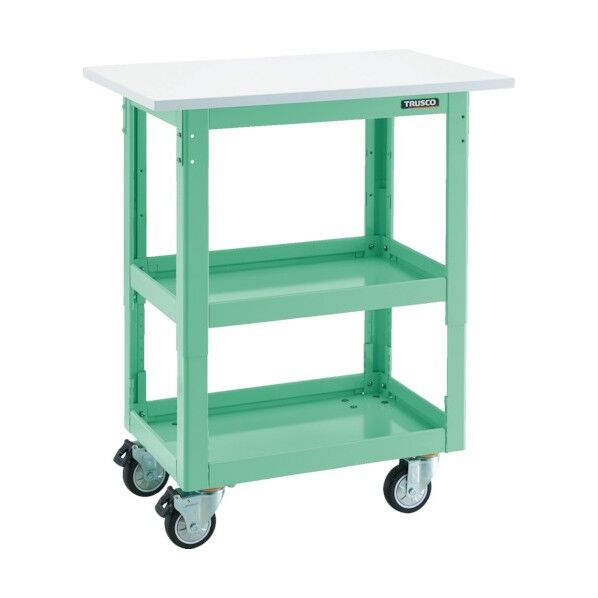 ツールワゴンドルフィン (高さ調節タイプ・ウレタン車・天板付) オール自在式