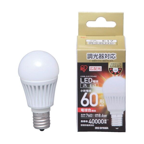 LED電球小形広配光調光電球色60形相当(760lm) LDA9L-G-E17/D-6V2 1