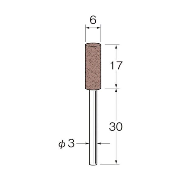 軸付セラミックゴム砥石(非金属研磨用)外径(mm):6粒度(#):500 R2226 10本
