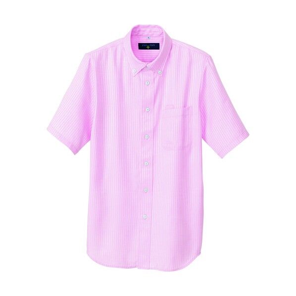 半袖ボタンダウンシャツ(ヘリンボーン)(男女兼用) 060ピンク(在庫限り) SS 50404 1