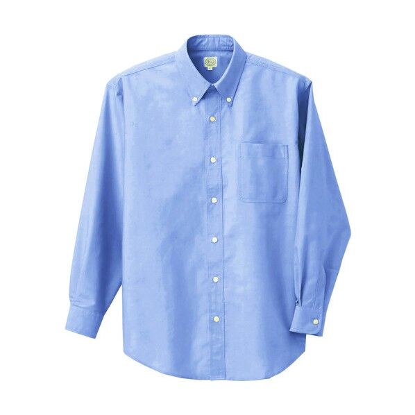 長袖T/Cオックスボタンダウンシャツ(男女兼用) 007サックス M 7822 1
