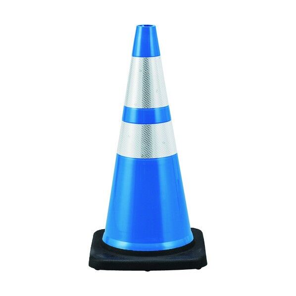 カラーコーン PVCコーン‐BLH ベース:360mm角 高輝度反射タイプ 710mm 116304 1個