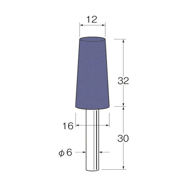 軸付グリーンカーボランダムゴム砥石外径(mm):12粒度(#):90 R3622 5本
