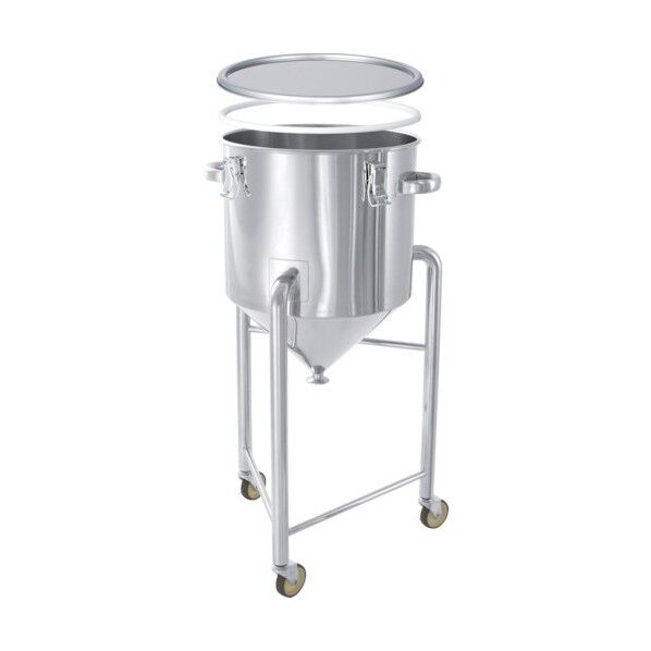 ホッパー型 PTFEパッキン付密閉容器 脚付