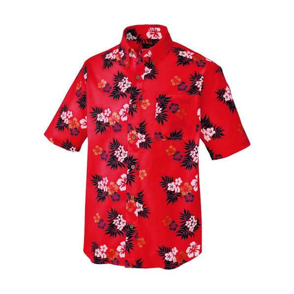 ボタンダウンアロハシャツ（カジーマ）（男女兼用） 009レッド 3L 56110 1