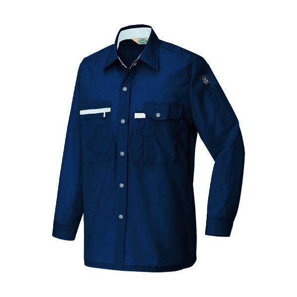 長袖シャツ(男女兼用)(薄地) 008ネイビー LL 5365 1