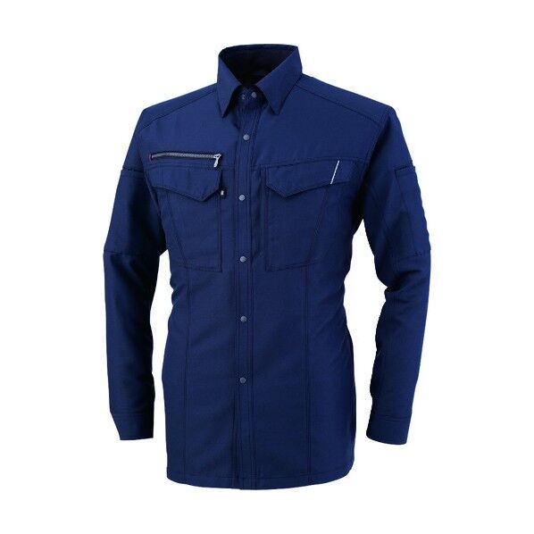 長袖シャツ ネイビー 4Lサイズ A-8078-01-4L 1点