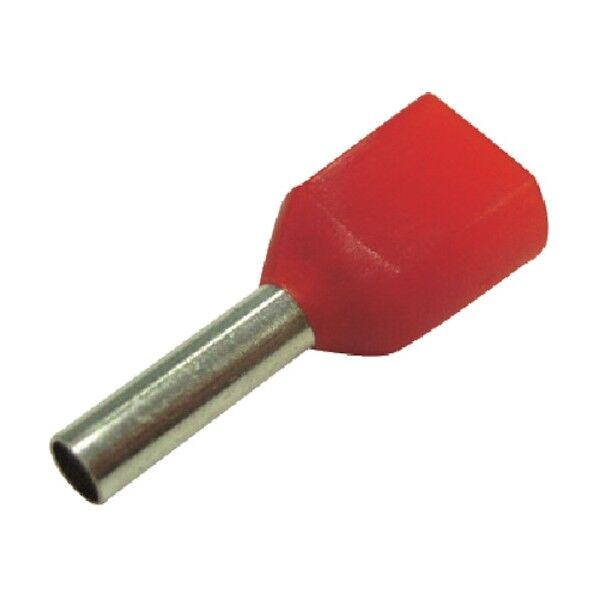 ツインフェルール形端子赤 FEI1.0-8X2 100個