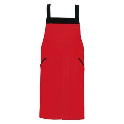 胸当てエプロン（共生地配色） 009レッド F 8654 1