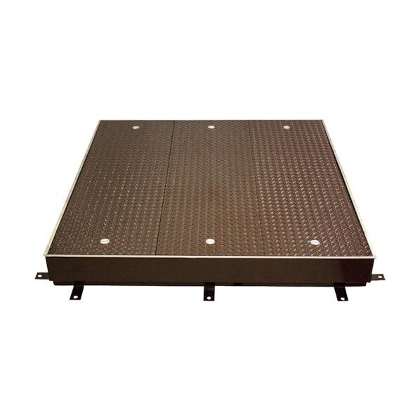 大口径マシンハッチ 縞鋼板蓋 屋内用 一般形 スチール製 ステンレス目地 S-14EC-1000-HANDORUNASHI 1点