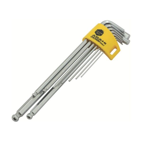 キャッチャー機能付9本組ロング六角棒レンチ