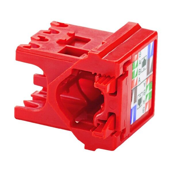 パンドウイット Mini-Com モジュラージャックTGタイプ用 左右90度アングルキャップ カテゴリ5e 赤 CJRCAPRD 10個...