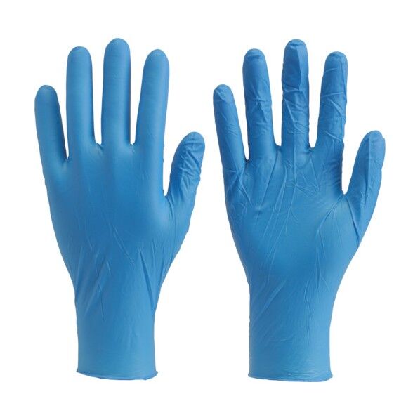 使い捨て極薄手袋ニトリル製粉付きMブルー(100枚入) 226 x 126 x 71 mm TGL725NM 100枚