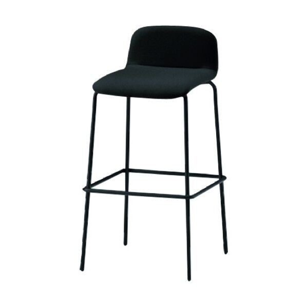 ノットワークハイチェア張りぐるみ 脚サテンブラック・布地オフブラック KLL-133C1-T1W2 1点